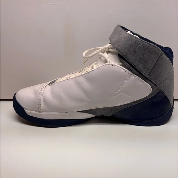 Rare Nike Air Jordan Team Strong Men Sz 13 Navy White Leather Sneaker 311868-102 - Picture 6 of 12